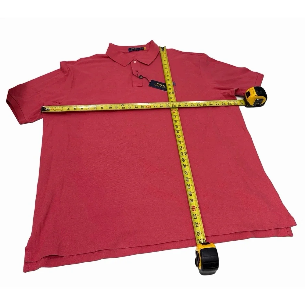 POLO RALPH LAUREN Red Sky Custom Slim Fit Mesh Polo Shirt Size 4XLT NWT